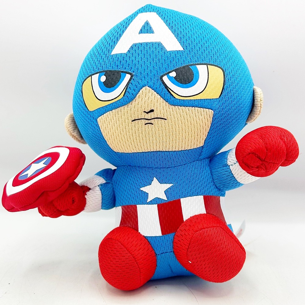 Ty Marvel Beanie Babies‎ Captain America Plush Shield 6" H
